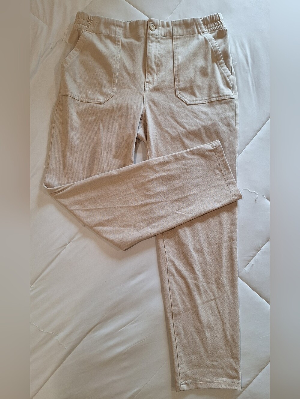 Womans Casual Stretch Beige Pants